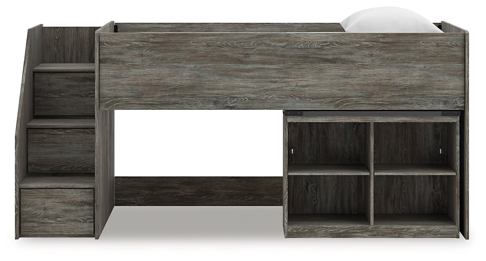 Frandern Twin Loft  Bed with Bookcase Storage