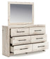 Lawroy King Panel Headboard with Mirrored Dresser, Chest and Nightstand