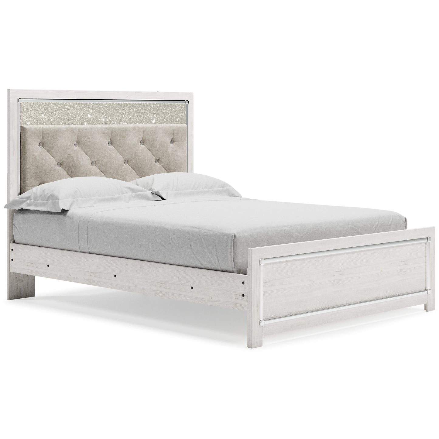 Altyra Queen Panel Bed with Mirrored Dresser and Chest