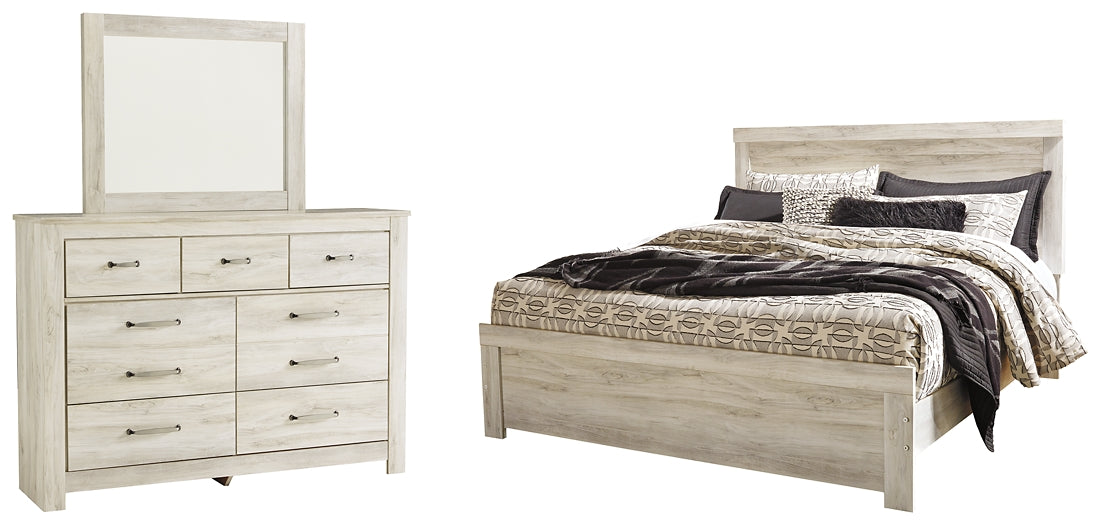 Bellaby  Panel Bed With Mirrored Dresser